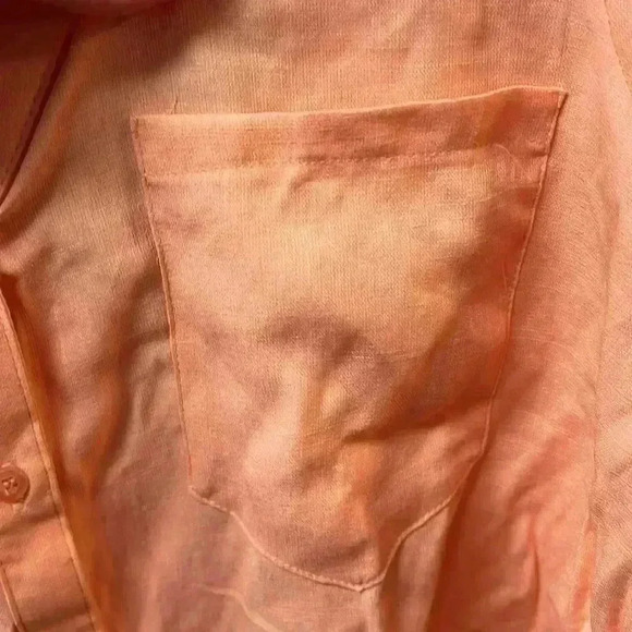 Haute Monde Long Sleeve Button Up Top Peach Size Medium NWT - Picture 4 of 6